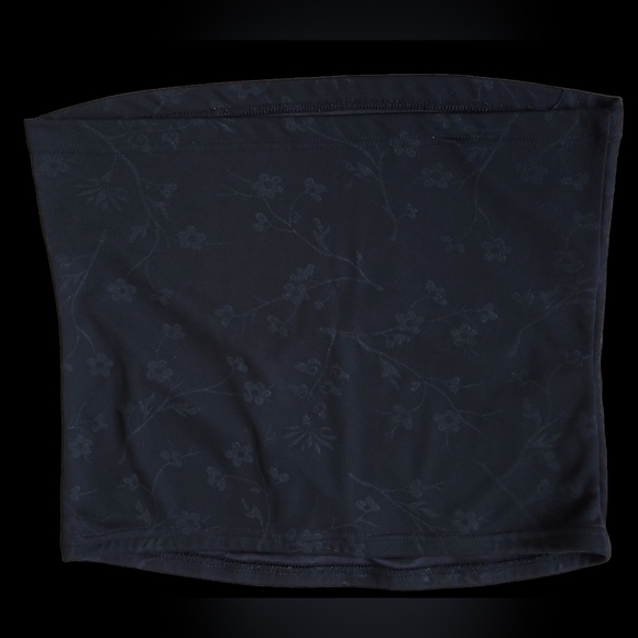 SALE 3 for $20 Vintage Black Floral Crop Tube Top Sz M - Picture 2 of 5